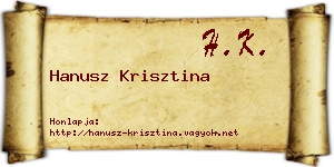 Hanusz Krisztina névjegykártya